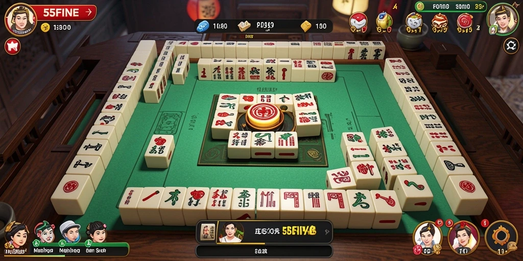 Screenshot utama <strong>55FIVE</strong> menampilkan serunya bermain Mahjong.