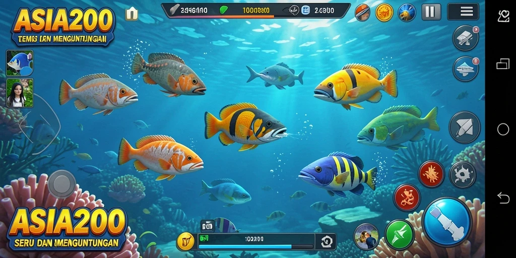 Screenshot gameplay Tembak Ikan yang seru di ASIA200.