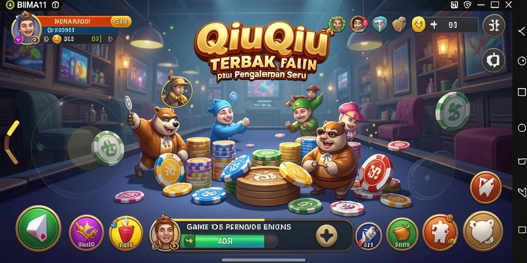 Tampilan screenshot utama BIMA11 menampilkan gameplay QiuQiu yang seru.