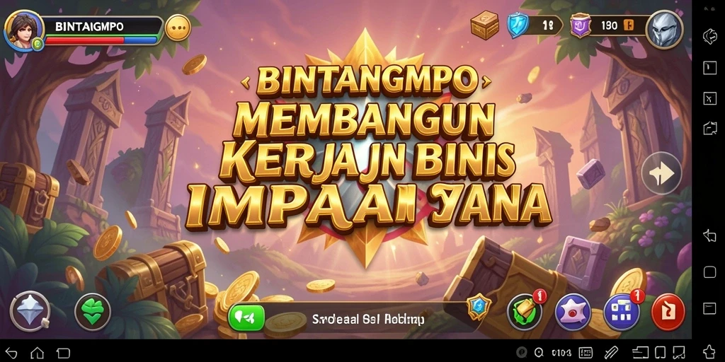 Screenshot gameplay BINTANGMPO menampilkan pengalaman manajemen bisnis.