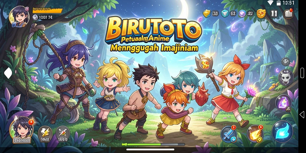 Tangkapan layar dari gameplay <strong>BIRUTOTO</strong> yang menunjukkan karakter bertarung dengan penuh semangat.