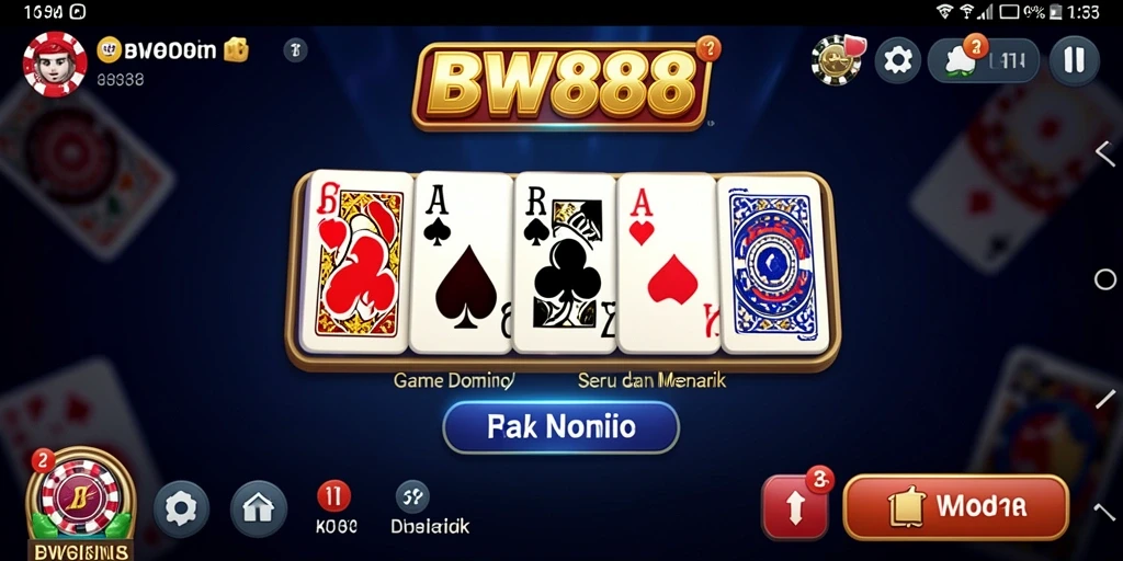 Tampilan gameplay BW888 dengan suasana permainan Domino yang seru.