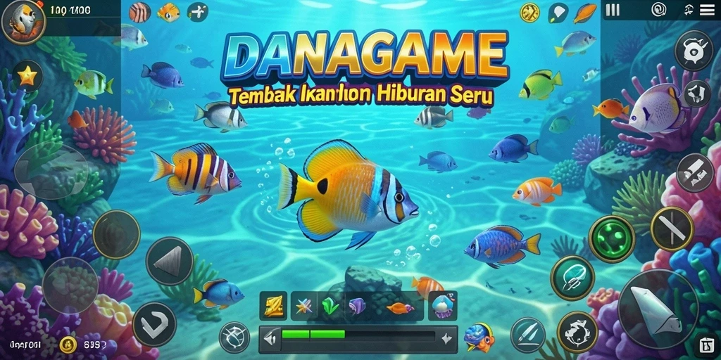Tampilan gameplay menakjubkan di DANAGAME saat menangkap ikan.