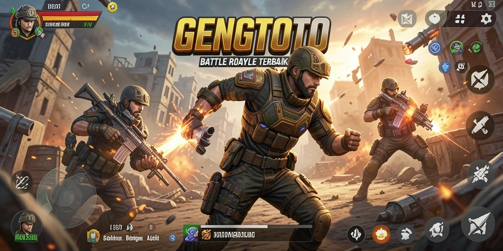 Tangkapan layar gameplay GENGTOTO yang mendebarkan dalam arena Battle Royale.