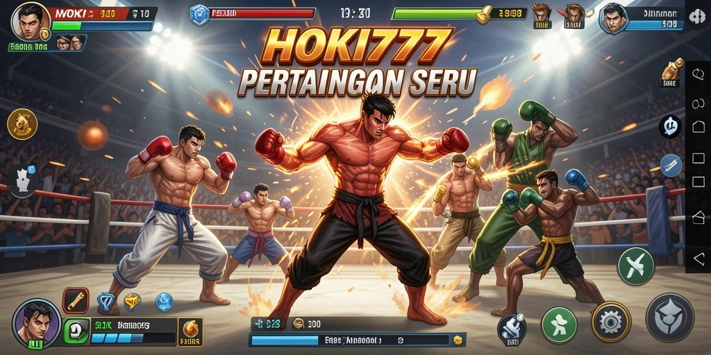 Tampilan gameplay HOKI777 dengan aksi pertarungan yang seru.