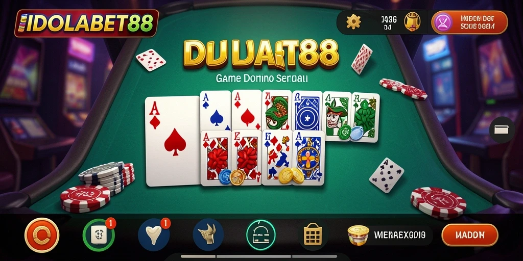 Screenshot gameplay IDOLABET88 menunjukkan keseruan bermain Domino.