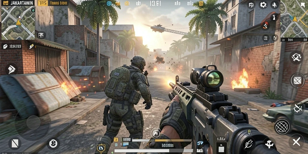 Gameplay intens dengan berbagai senjata dan mode permainan menarik.