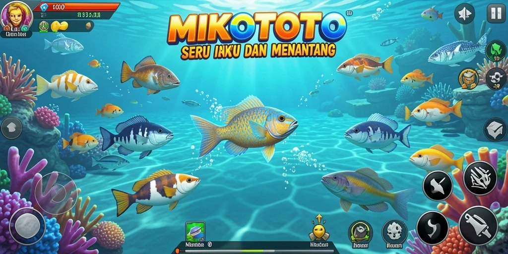 Screenshot gameplay MIKOTOTO menampilkan aksi menembak ikan yang seru.