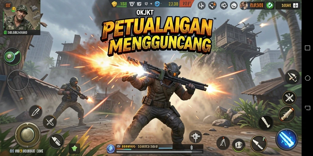 Tampilan gameplay aksi yang mendebarkan dari OKJKT.