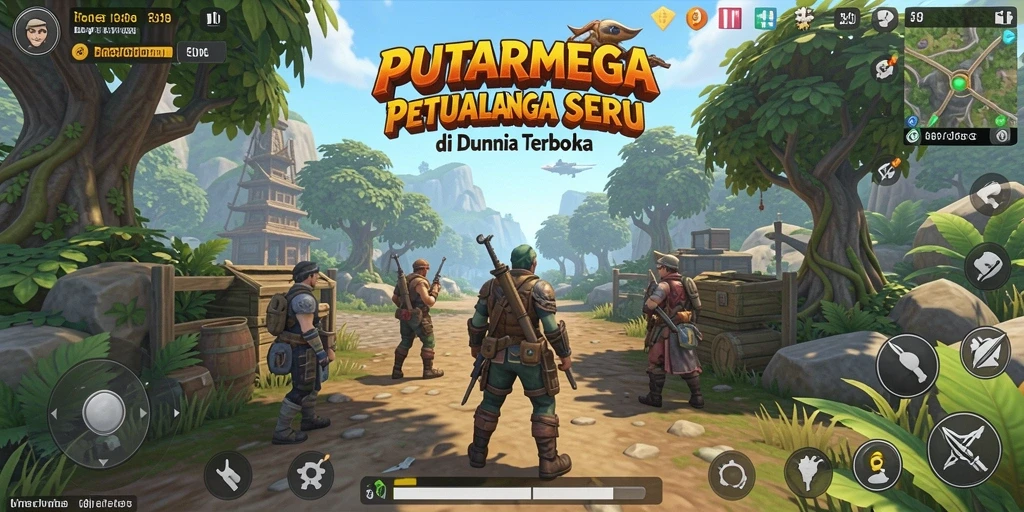Tampilan gameplay PUTARMEGA yang menarik di dunia terbuka.