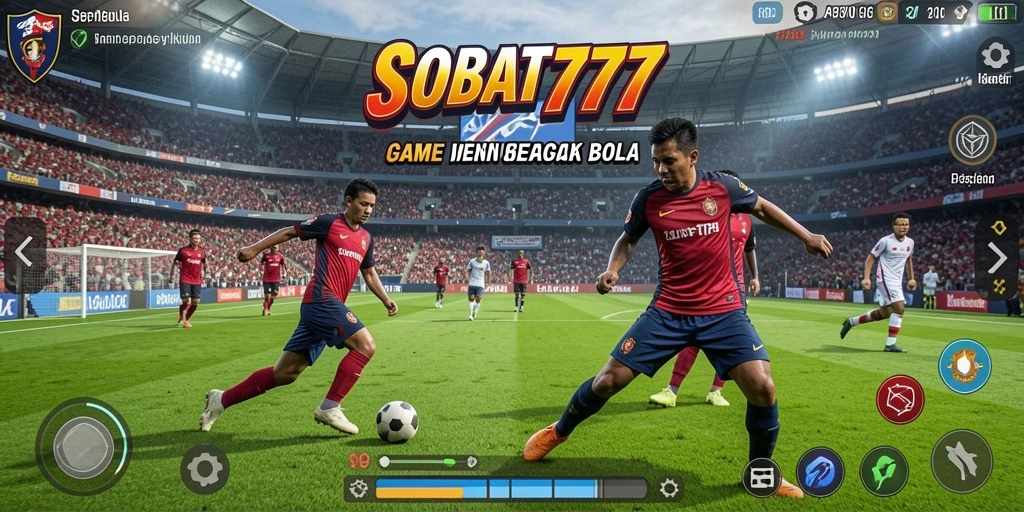 Tampilan gameplay seru dalam SOBAT777 dengan grafis sepak bola yang menawan.