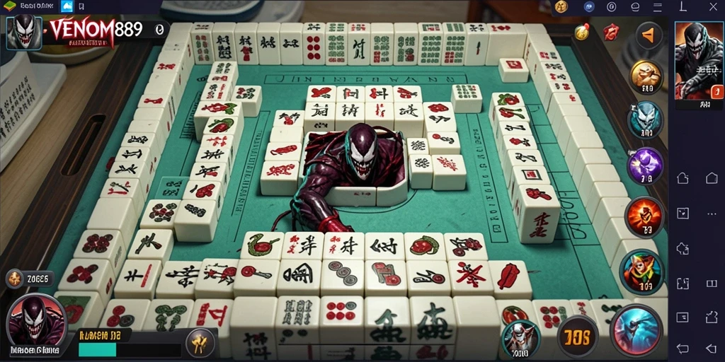 Tampilan gameplay Mahjong yang menarik di VENOM889.