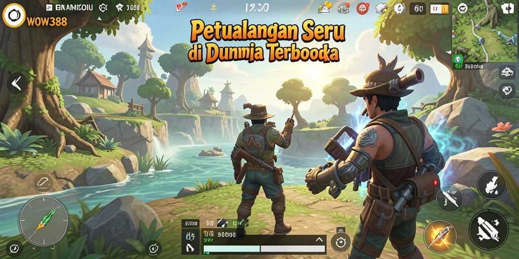 Tampilan gameplay WOW388 yang memukau dengan detail lingkungan terbuka.
